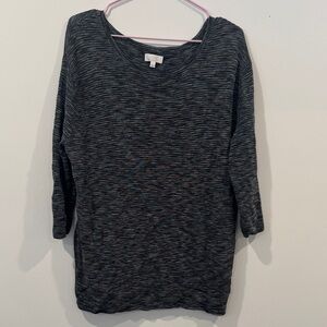 Wilfred Aritzia Marled Knit 3/4 Sleeve Top |Grey Multicolor